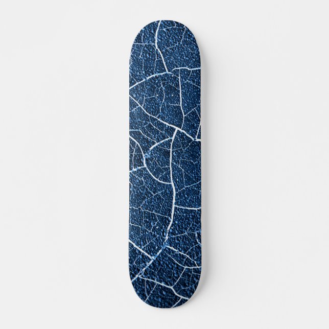 Navy Blue Nature Abstract Pattern Skateboard (Front)