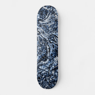 Navy Blue Nature Abstract Pattern Skateboard