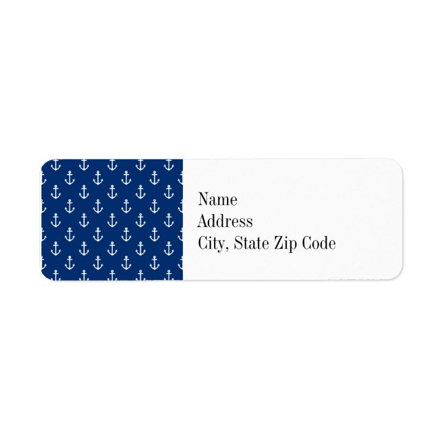 Navy Blue Nautical Anchor Pattern (Front)