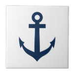 Navy blue nautical boat anchor ceramic tiles<br><div class="desc">Navy blue nautical boat anchor ceramic tiles for kitchen or bathroom. maritime theme tiles for indoor home decoration or as unique trivet.  Add your own personalized text or image. Great for special occasions like wedding party,  Birthday,  office etc. Ship anchor aweigh!</div>