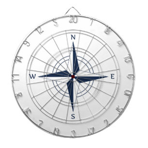 Navy Blue Nautical Compass Dartboard