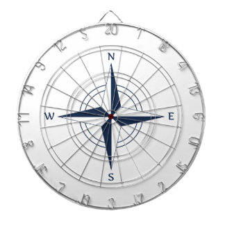 Navy Blue Nautical Compass Dartboard