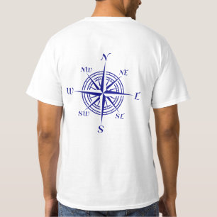 Navy Blue Nautical Compass Rose T-Shirt
