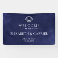 Navy Blue Nautical Destination Wedding Welcome Sig