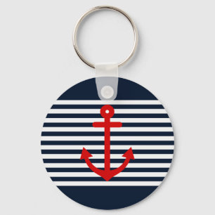 Navy Blue Nautical Keychain