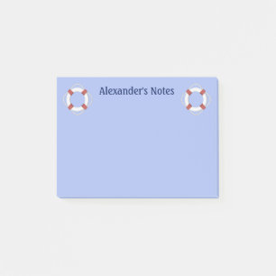 Navy Blue Nautical Lifesaver Monogram Post-it Notes