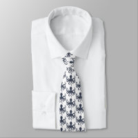 navy Blue Nautical Octopus Pattern
