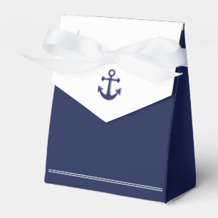 Navy Blue Nautical Wedding Favour Boxes With Ancho