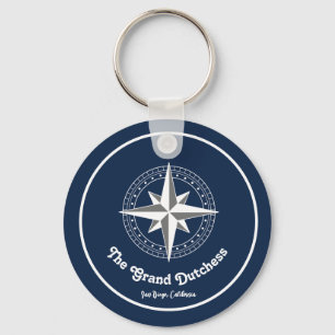 Navy Blue Nautical Welcome About Custom Boat Keychain