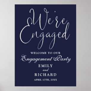 Navy Blue Nous sommes engagés Affiche de bienvenue