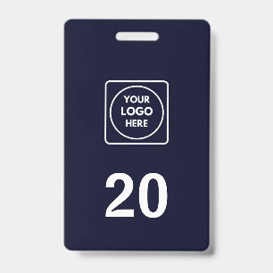 Navy Blue Number Custom Hospitality Logo Design Badge
