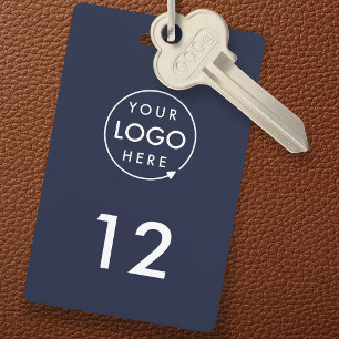 Navy Blue Number Hospitality Business Key Tag Badge