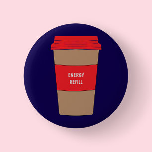 Navy Blue Nurses and Doctors Day Coffee Cup 2 Inch Round Button