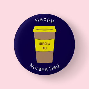 Navy Blue Nurses Day Button