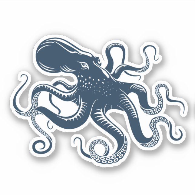 Navy blue octopus nautical illustration (Front)