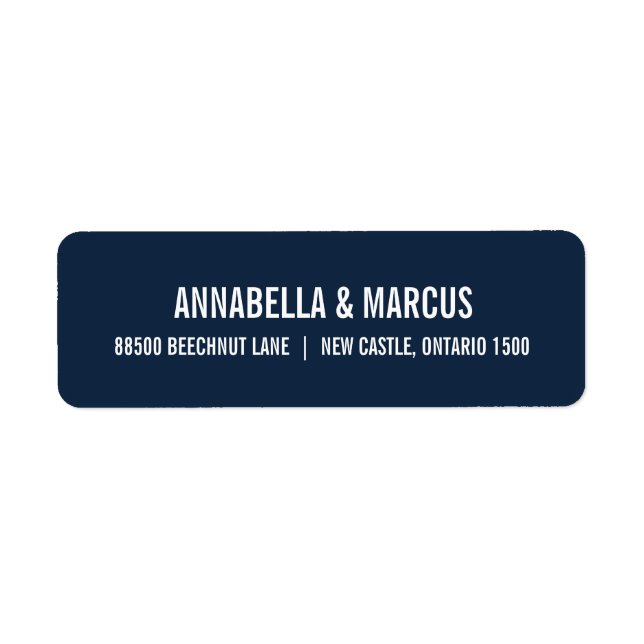 Navy Blue Old Fashion Typography Address Label (Front)