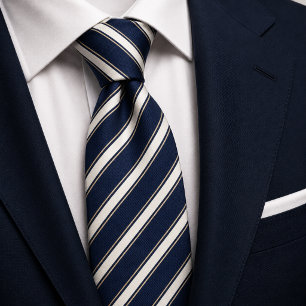 Navy Blue Old Money Stripe Tie