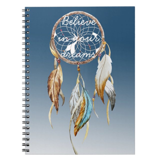 Navy Blue Ombre Dream catcher  Notebook (Front)