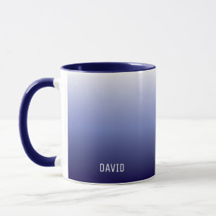 Navy Blue Ombre Personnalisé Nom du type Mug