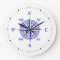 Navy Blue On White Coastal Decor Compass Rose