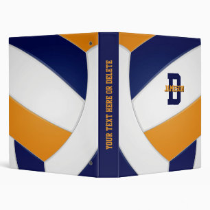 navy blue orange team colours boys girls volleybal binder