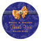 Navy blue orange wedding "thank you"