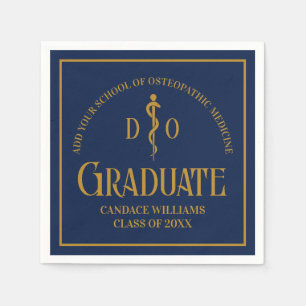 Navy Blue Osteopathic Medical School Graduation Napkin
