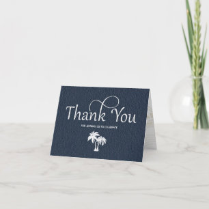 Navy Blue Passport Thank You Note Card