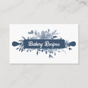 Navy Blue Pastry Chef Homemade Bakery Business Card