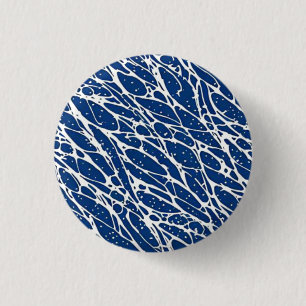 Navy blue pattern 1 inch round button