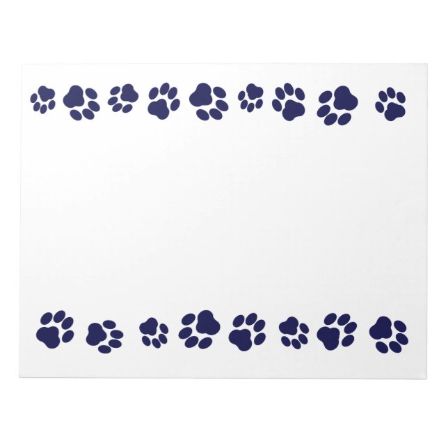 Navy Blue Paw Print Notepad (Front)