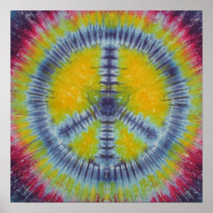 Navy Blue Peace Sign Tie Dye