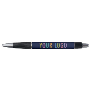 Navy Blue Pen with Grip Black Ink Business Logo