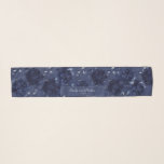 Navy Blue Peony Wedding Chiffon Scarf<br><div class="desc">A navy blue chiffon wedding scarf featuring a navy blue background with deep navy peonies and dusty blue eucalyptus greenery. Your names and numeric date are centred in a framed rectangle at the bottom. Makes the perfect bridesmaids and bridal party gift.</div>