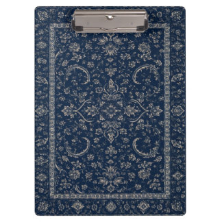Navy Blue Persian Floral Clipboard 