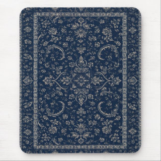 Navy Blue Persian Floral Clipboard  Mouse Pad