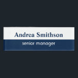 Navy blue personalised name tag badge<br><div class="desc">Navy blue personalised name tag badge</div>