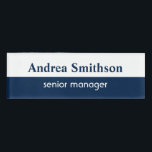 Navy blue personalised name tag badge<br><div class="desc">Navy blue personalised name tag badge</div>