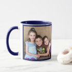 Navy Blue Personalize PHOTO TEMPLATE Gift Coffee