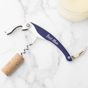 Navy Blue Personalized Best Man Corkscrew