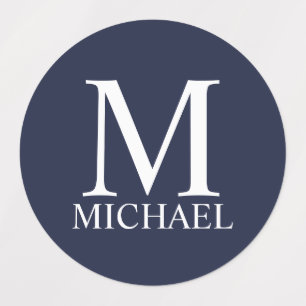 Navy Blue Personalized Monogram and Name