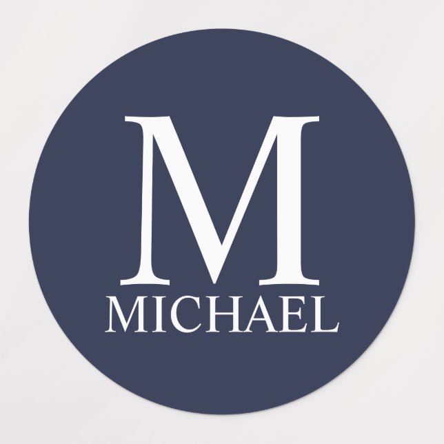 Navy Blue Personalized Monogram and Name (Design 1)