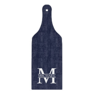 Navy Blue Personalized Monogram and Name Cutting Board