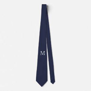 Navy Blue Personalized Monogram and Name Tie