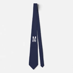Navy Blue Personalized Monogram and Name Tie