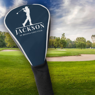 Navy Blue Personalized Monogram Golf Swing Golf Head Cover