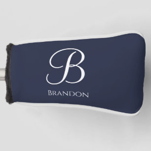 Navy Blue Personalized Name and Monogram Golf Head Cover