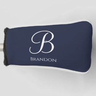 Navy Blue Personalized Name and Monogram Golf Head Cover
