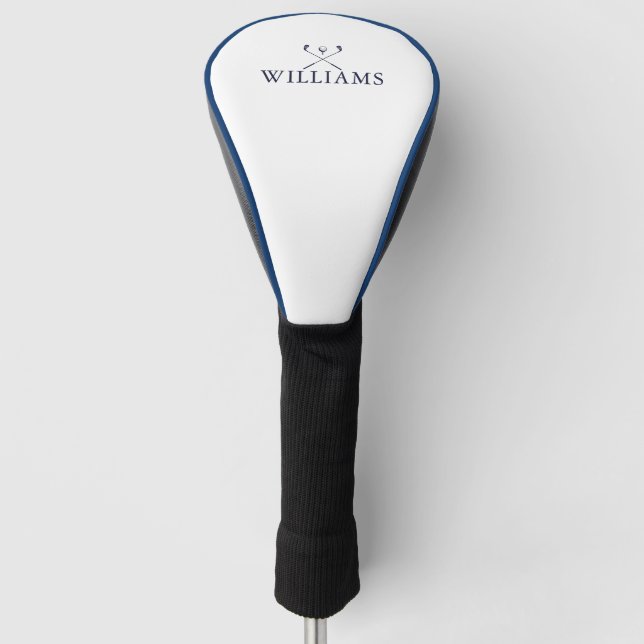 Navy Blue Personalized Name Golf Clubs Golf Head Cover (Front)