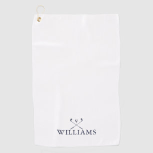 Navy Blue Personalized Name Golf Clubs Golf Towel